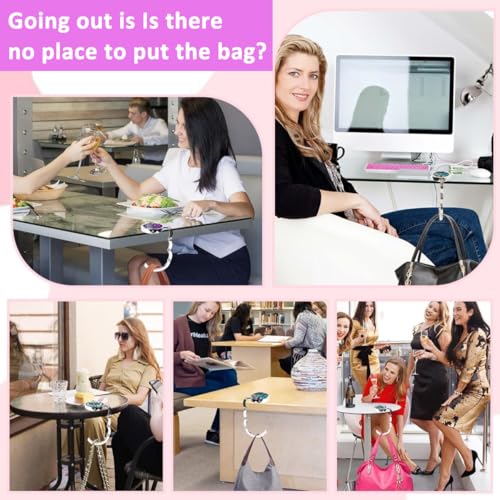 HASTHIP® 6PCS Aesthetic Mandala Metal Desk Bag Hanger Portable Folding Ring for Table Office Aluminum Alloy Removable Hooks Handbag Backpack HASTHIP® 6PCS Aesthetic Mandala Metal Desk Bag Hanger Portable Folding Ring for Table Office Aluminum Alloy Removable Hooks Handbag Backpack